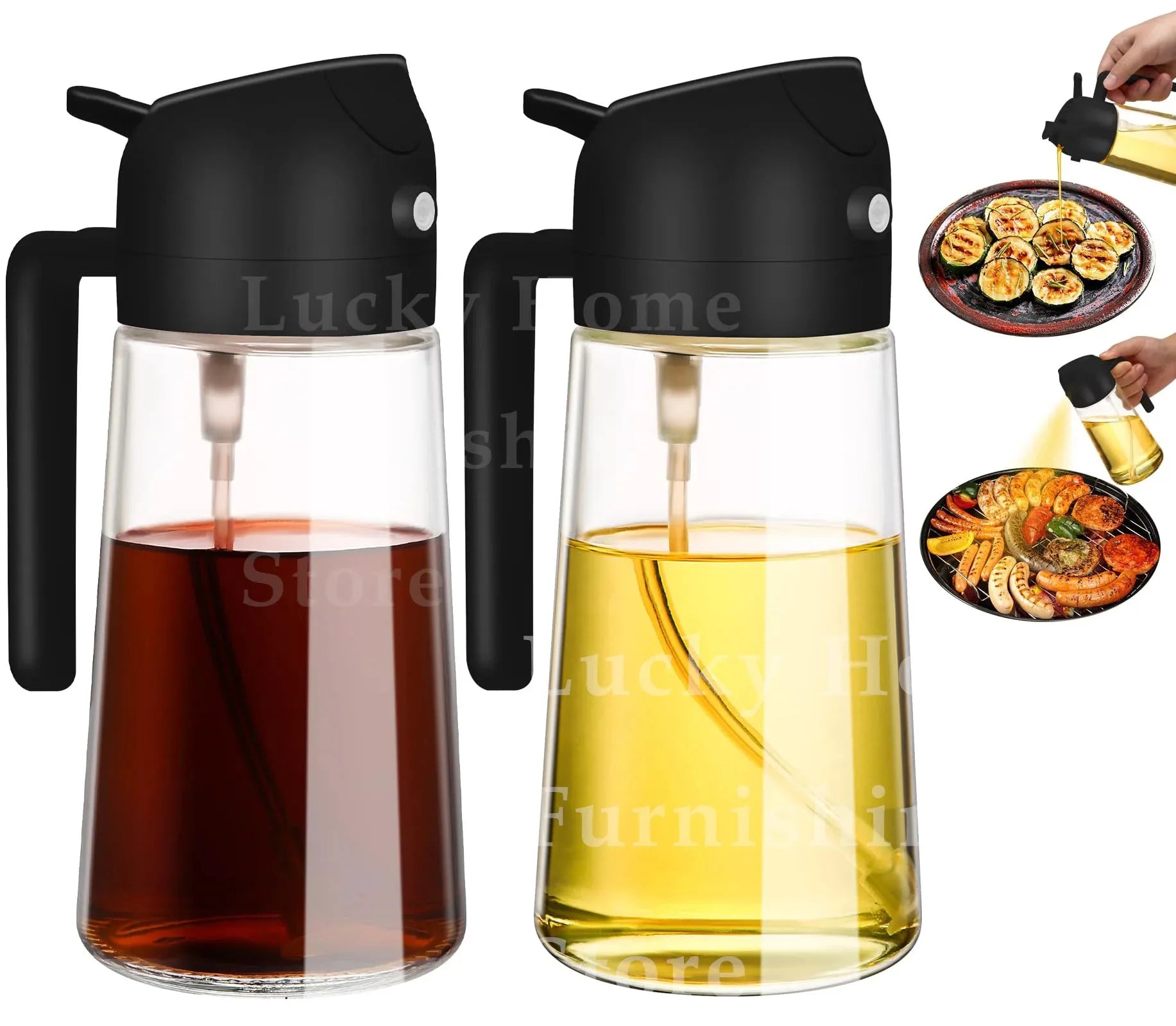 2 in 1 Oil Sprayer and Dispenser Bottle | Cooking Oil Spray Bottle for BBQ, Air Fryer alternate view