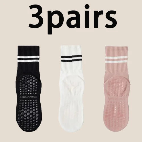 1/3/5 Pairs High Quality Bandage Yoga Socks Women Anti Slip Quick Dry Breathable Yoga lifestyle view