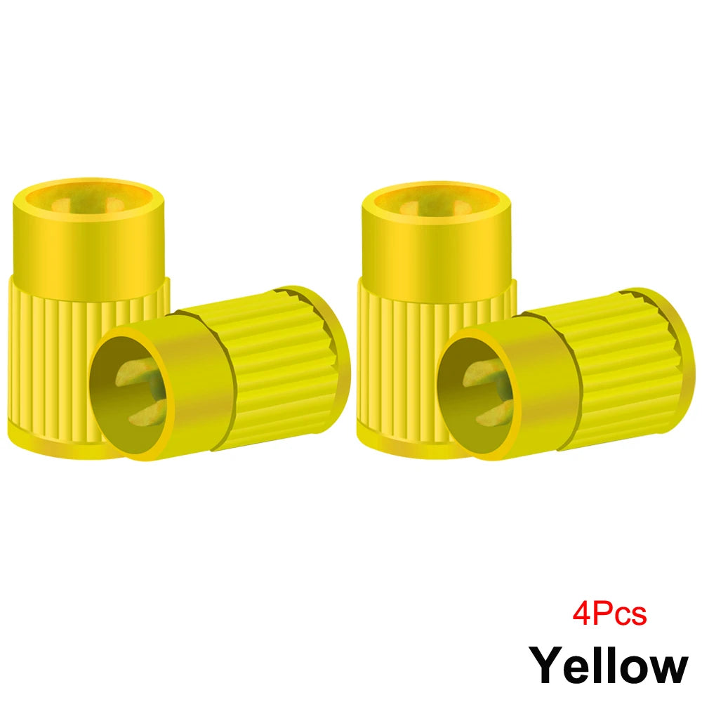 Plastic Tire Valve Caps Built-in Valve Core Remover Tool Universal Stem Covers for Cars, detail view