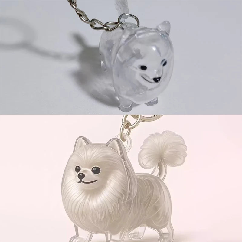 Hot Clear Puppy Hair Memorial Keepsake Capsule Pet's Dog Fur Container DIY Pendant Key close-up view