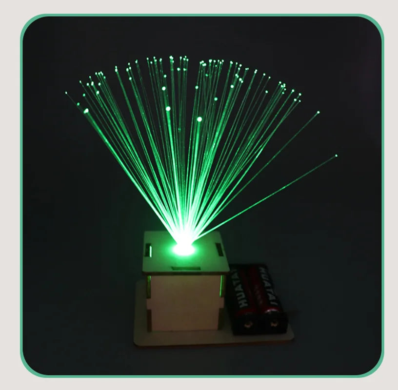 DIY Color Fiber Optic Light STEM Toy | Science Experimental Tool Kit for Kids Learning close-up view