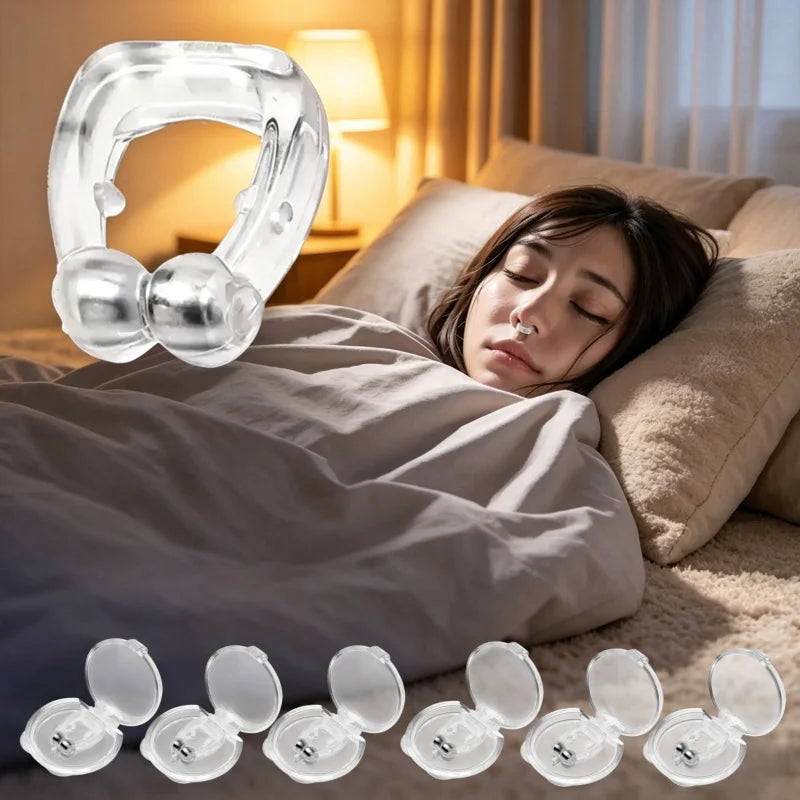Portable Anti-Snore Nose Clips 6 Pack | Physical Nasal Dilator for Better Sleep lifestyle view