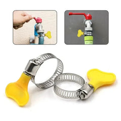 Adjustable Worm Drive Hose Clamps Set | 5-Pack Stainless Steel Pipe Clips close-up view