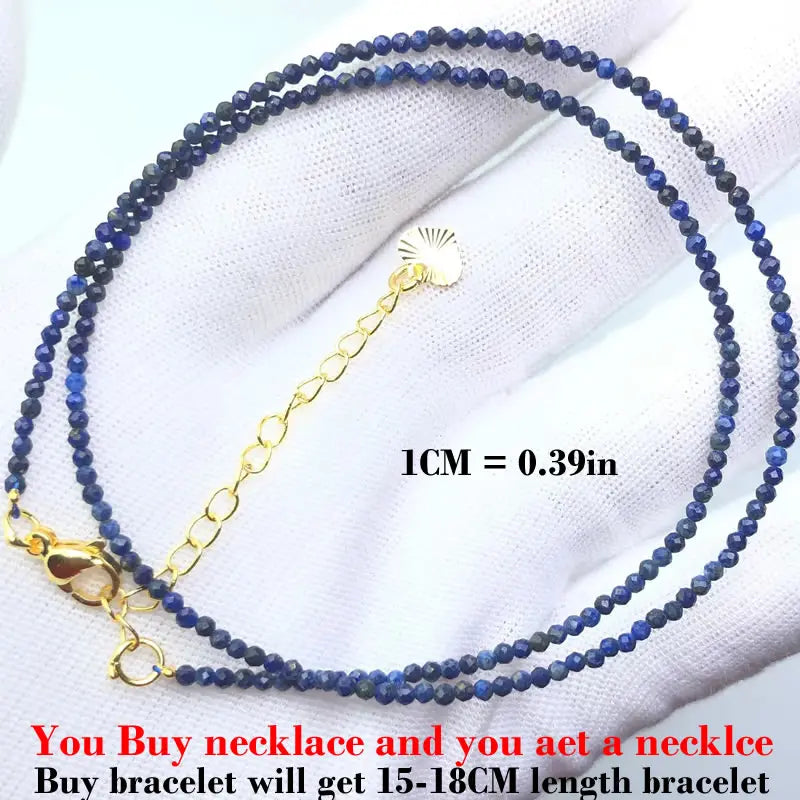 Fashion Faceted 2mm Beads Necklace Mini Natural Stone Amethysts Quartzs Agat Choker M lifestyle view