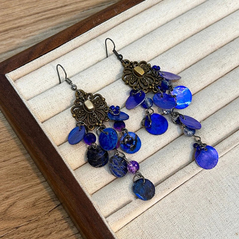 Cute Summer Flower Earrings Handmade Vacation Bohemian Earrings Exaggerated Beach W additional angle
