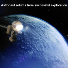Astronaut LED Desk Lamp | Flexible USB Night Light for Reading and Work close-up view