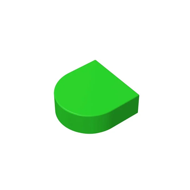 Gobricks Tile Round 1 x 1 Half Circle Extended | Compatible Brick Building Block detail view