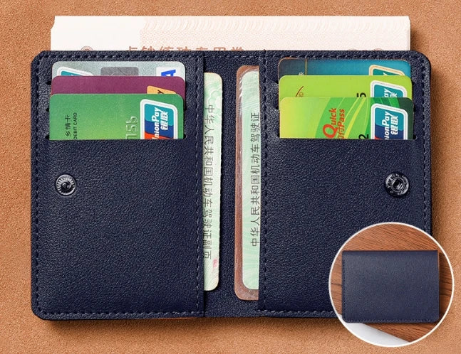 Classic PU Leather Slim Wallet | Unisex Card Holder and Coin Purse detail view