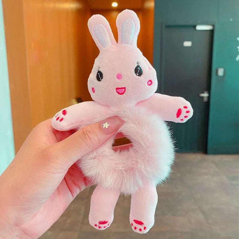 1pcs Hair Circle Girl Frog Plush Green Hair Circle Bun Cute Funny Hair Band Elastic S alternate view
