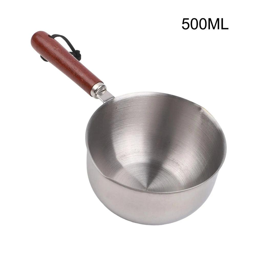 Stainless Steel Hot Oil Pan Hot Butter Warmer Flat Bottom Oil Splash Pan Saucepan For alternate view