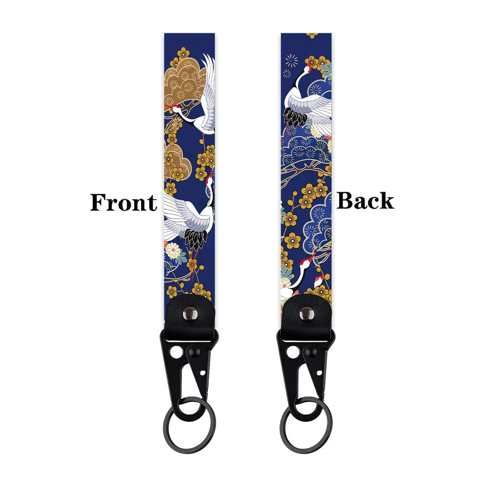 Artistic Keychain Set | Crane Car Koi Fish Dragon Jewelry Key Rings additional angle