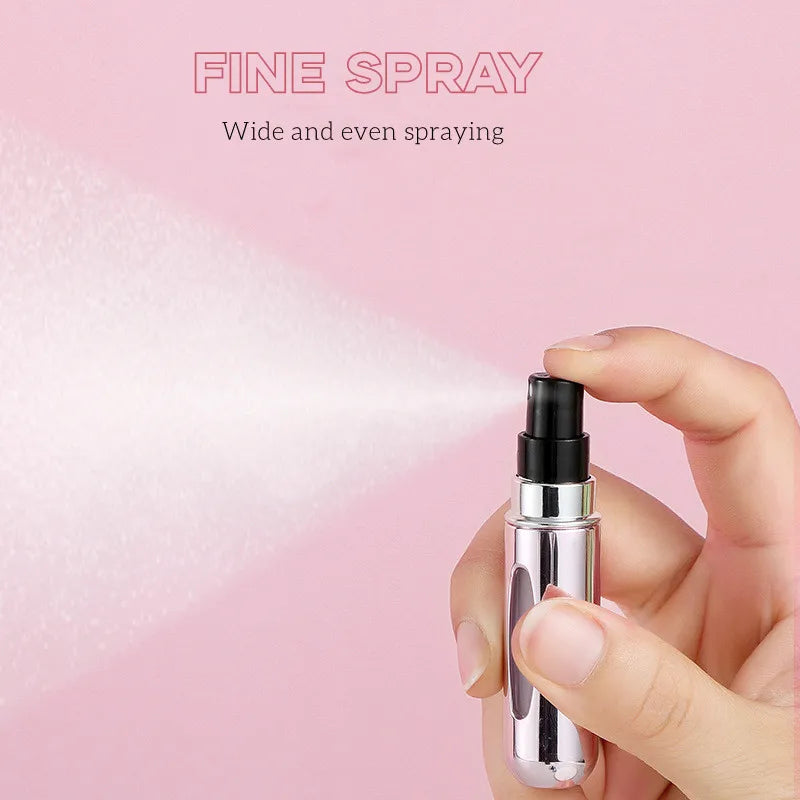 Portable Mini Refillable Spray Jar Scent Pump Empty Cosmetic Containers Atomizer | 5ml close-up view