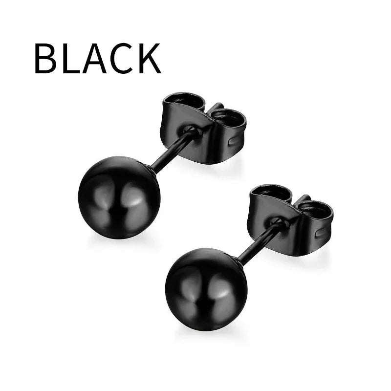 Black Stainless Steel Hoop Earrings with Cross Pendant | Unisex Punk Jewelry additional angle