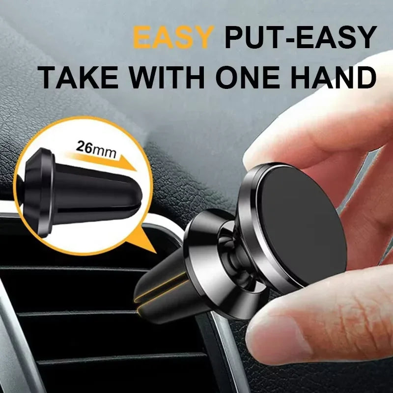 Magnetic Car Phone Holder 360° Roation Adjustable Magnet Stand Car Air Vent Clip Mount for iPhone Sa