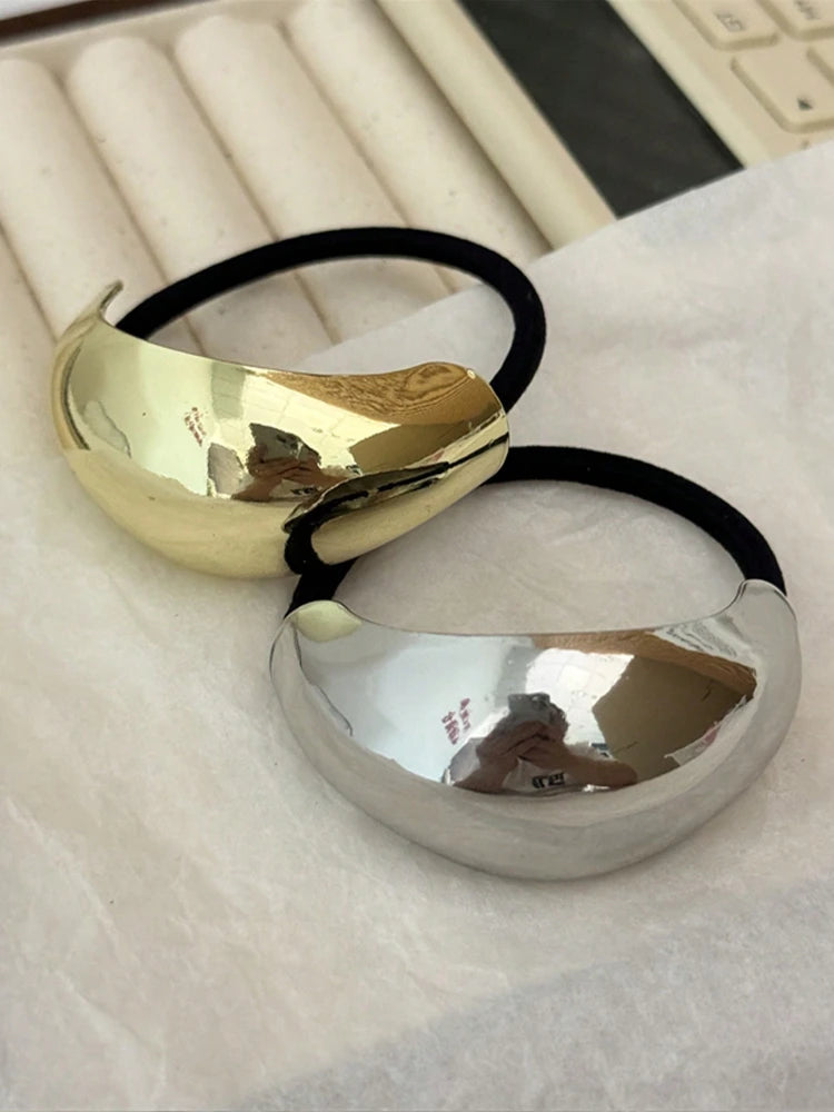 1pc Fashionable Punk Geometric Metal Headb Ponytail Hair Scrunchie For Women Simple H lifestyle view