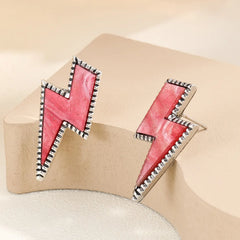 Fashionable women's two-color Lightning Earrings With Shiny Mirror Neon Acrylic Beach Jewelry Summer