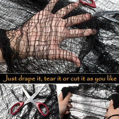 Creepy Gauze Cloth Window Table Door Net Spooky Fancy Dress Party Haunted House Wall detail view