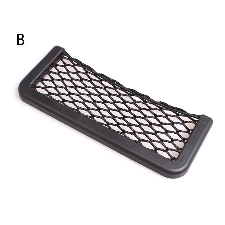 Car Storage Net Pocket Organizer Black Phone Holder lifestyle view