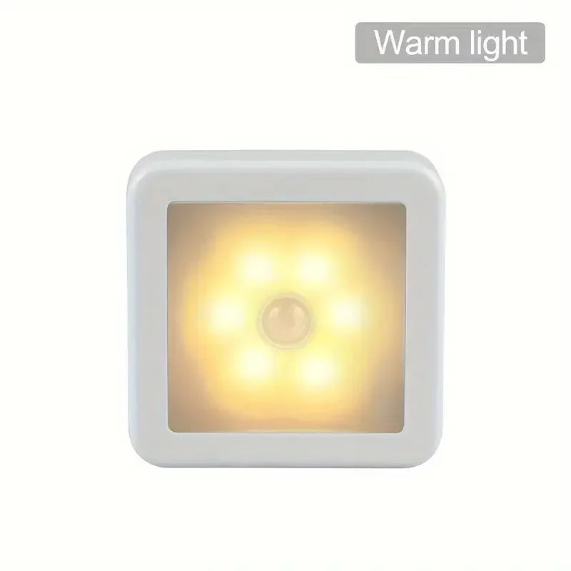 6LED Motion Sensor Night Light | Wireless Battery Operated Puck Lamp for Closet, Stair close-up view