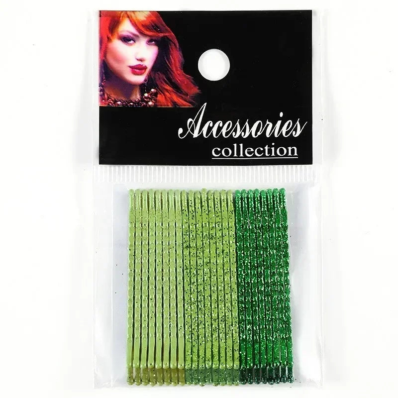 12/20pcs Solid Color Metal Hair Side Clips Curly Wavy Grips Bobby Pins Women Girls Ban close-up view