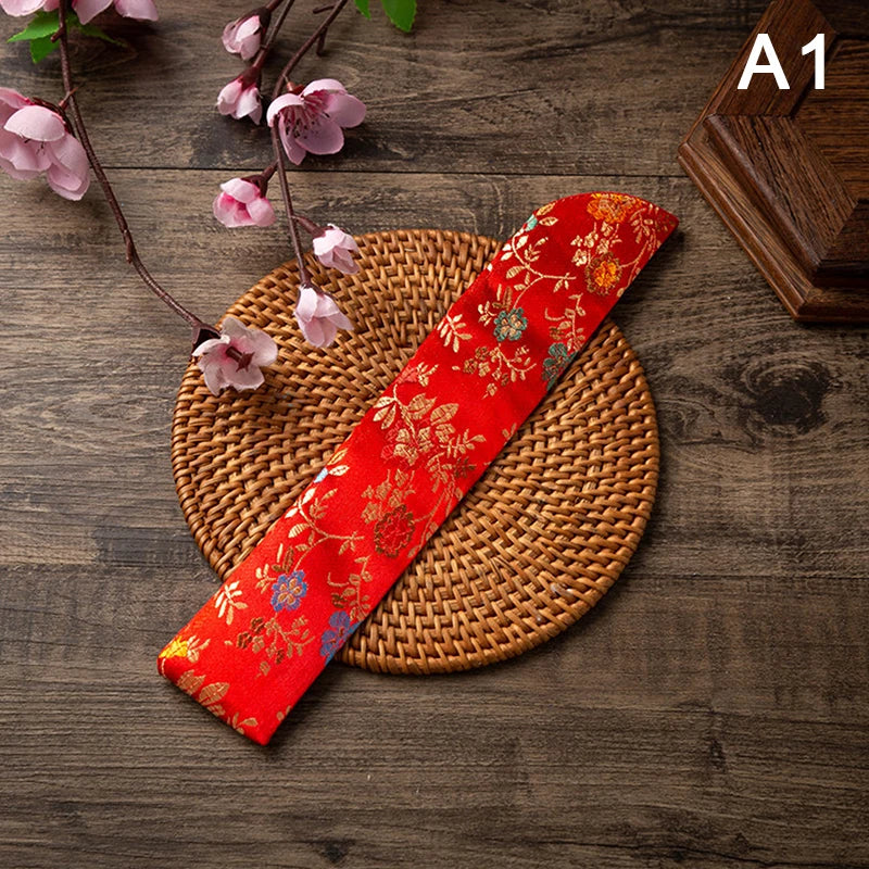 Embroidered Folding Fan Cover Pouch | Silk Fan Protector alternate view