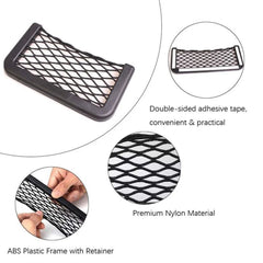 Car Net Pocket Phone Holder Storage Bag Adhesive