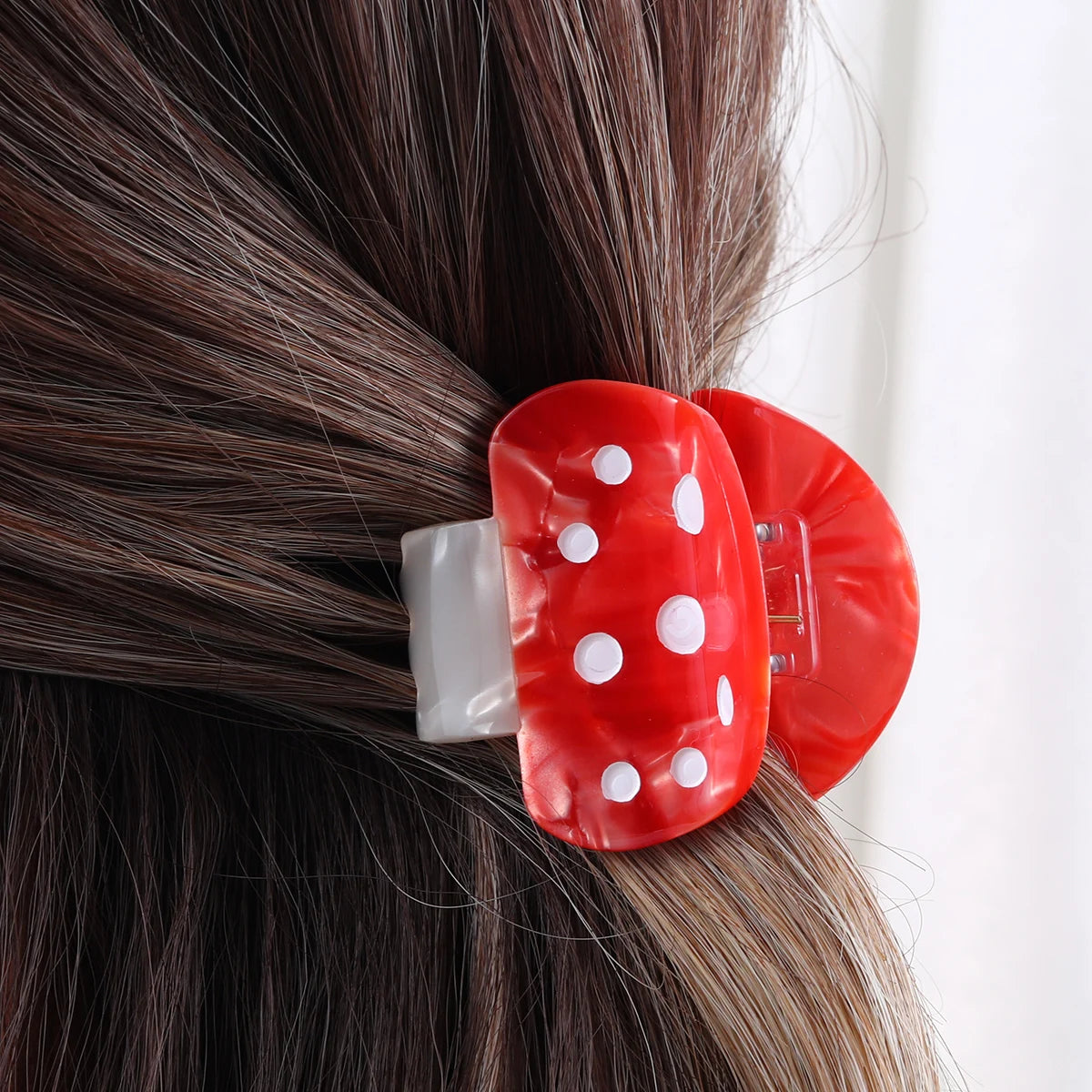 red acetic small cute mushroom hair claw clip for girl