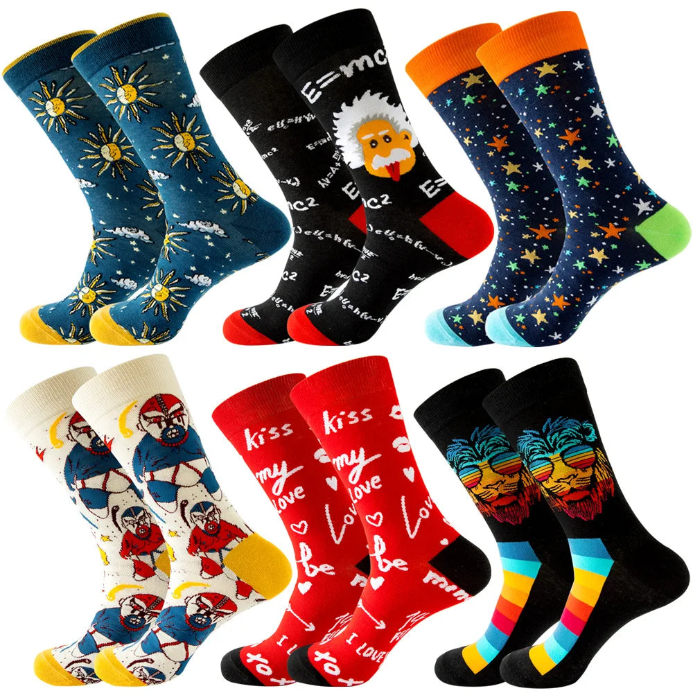 Sock Combed Cotton Funny Men's Big Size Crew Harajuku Hip Hop Thick Long Socks