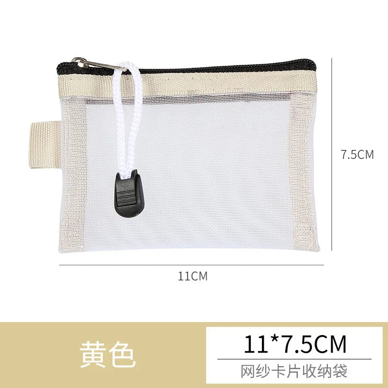 Mini Transparent Mesh Zipper Card Storage Bag | Portable Nylon Coin Purse lifestyle view