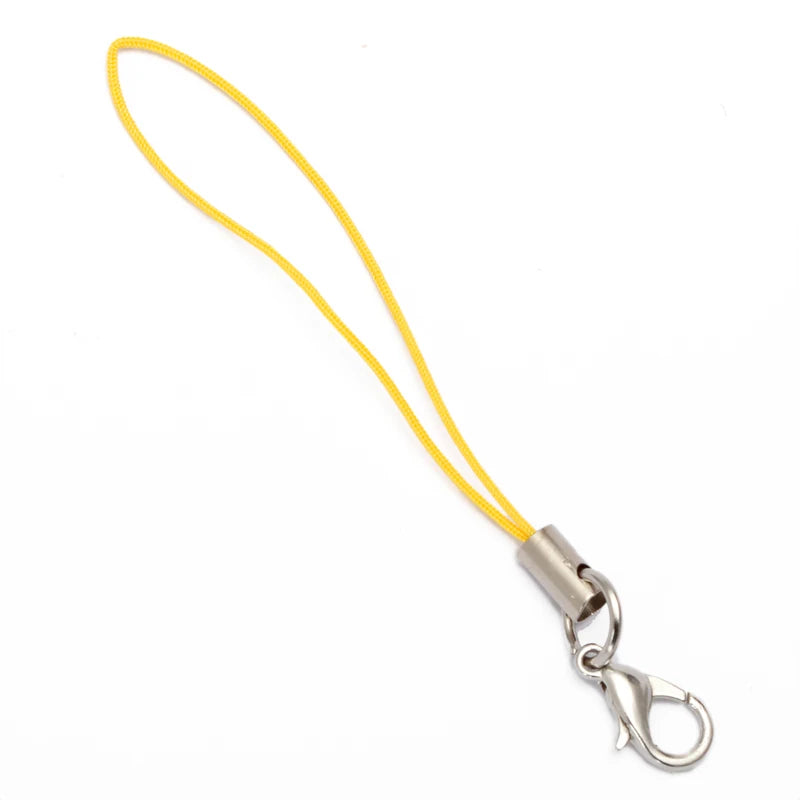 50pcs Cell Phone Lanyard Strap String Mobile Hook With Lobster Clasp Ring Keychain For close-up view