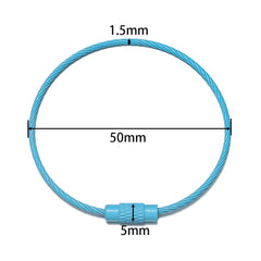 10pcs/lot 50mm Iron Key Ring Colorful Keychain Rings Screw Lock for Jewelry Making Ke alternate view