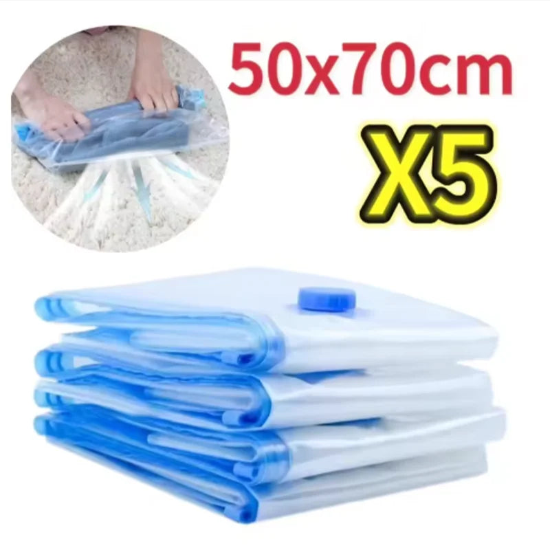 Vacuum Storage Bags with Valve Foldable Compressed Organizer Space Saving Large Size f close-up view