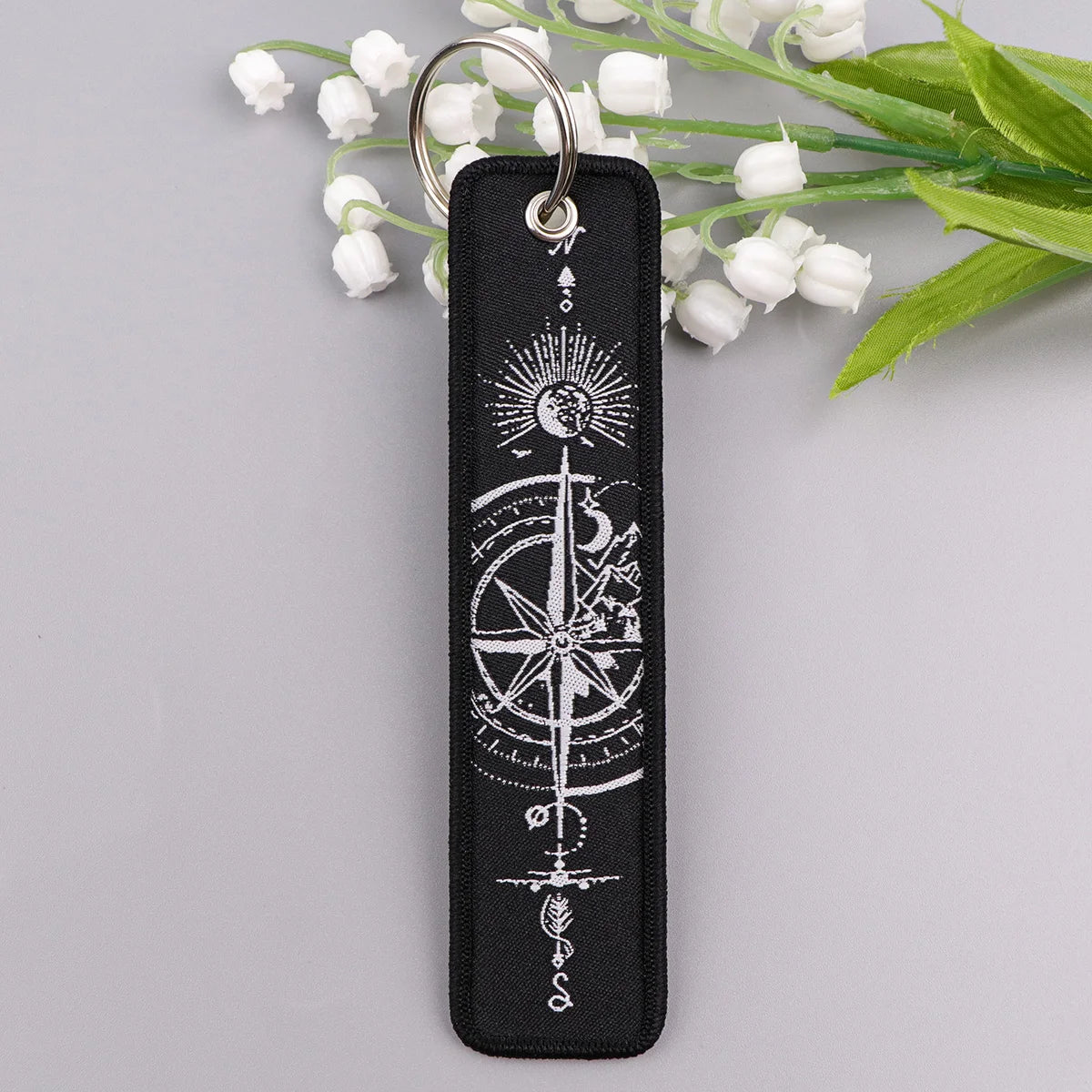 Embroidered Quote Key Fob | Personalized Gift Keyring lifestyle view