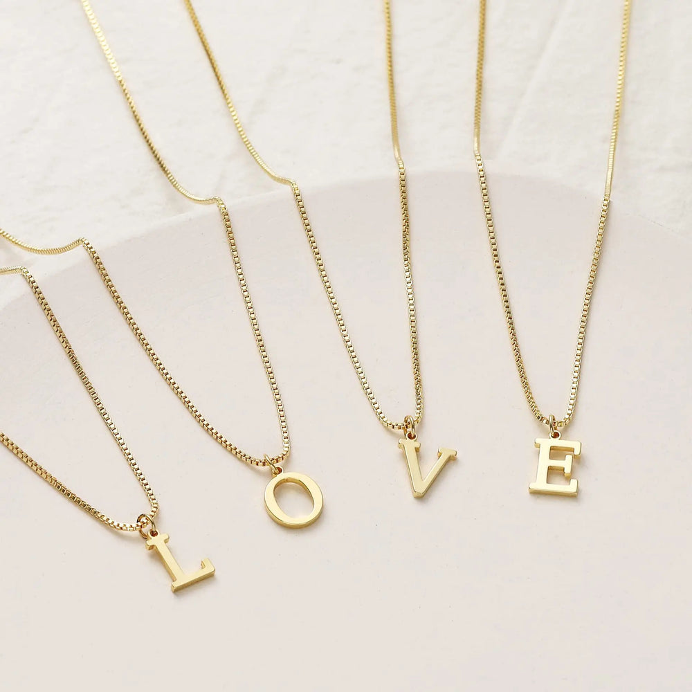 A-Z Initial Necklace 18K Gold Plated Necklace Cute Letter Stainless Steel Necklace fo alternate view