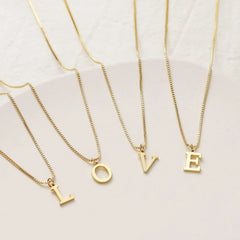 A-Z Initial Necklace 18K Gold Plated Necklace Cute Letter Stainless Steel Necklace fo alternate view
