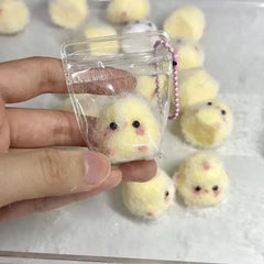 2pcs Miniature Slow Rebound Relief Squeeze Toys Sticky TPR Mini Chick Stress Relief Ne close-up view