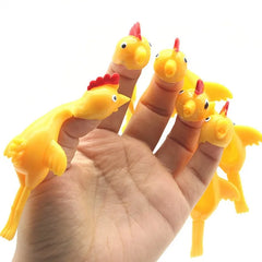 6-12pcs Novelty Catapulted Ejection Chicken Toy Light Rubber Finger Prank Flying Toy alternate view