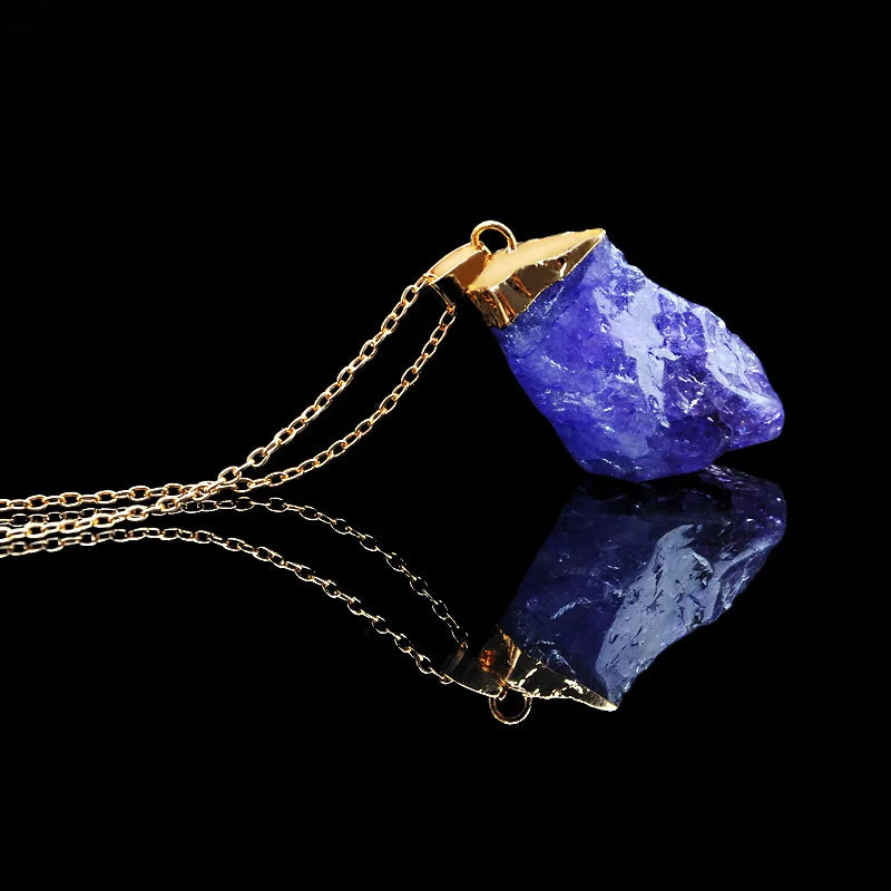 Irregular Amethyst Gemstone Necklace Healing Crystal Chakra Stone Women Birthday Gift Ci detail view