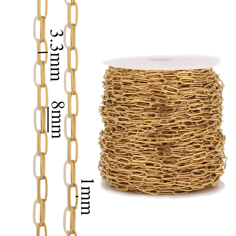 1 Meter Stainless Steel Chain Gold Silver DIY Jewelry Making Chain Necklace Bracelet Cha detail view
