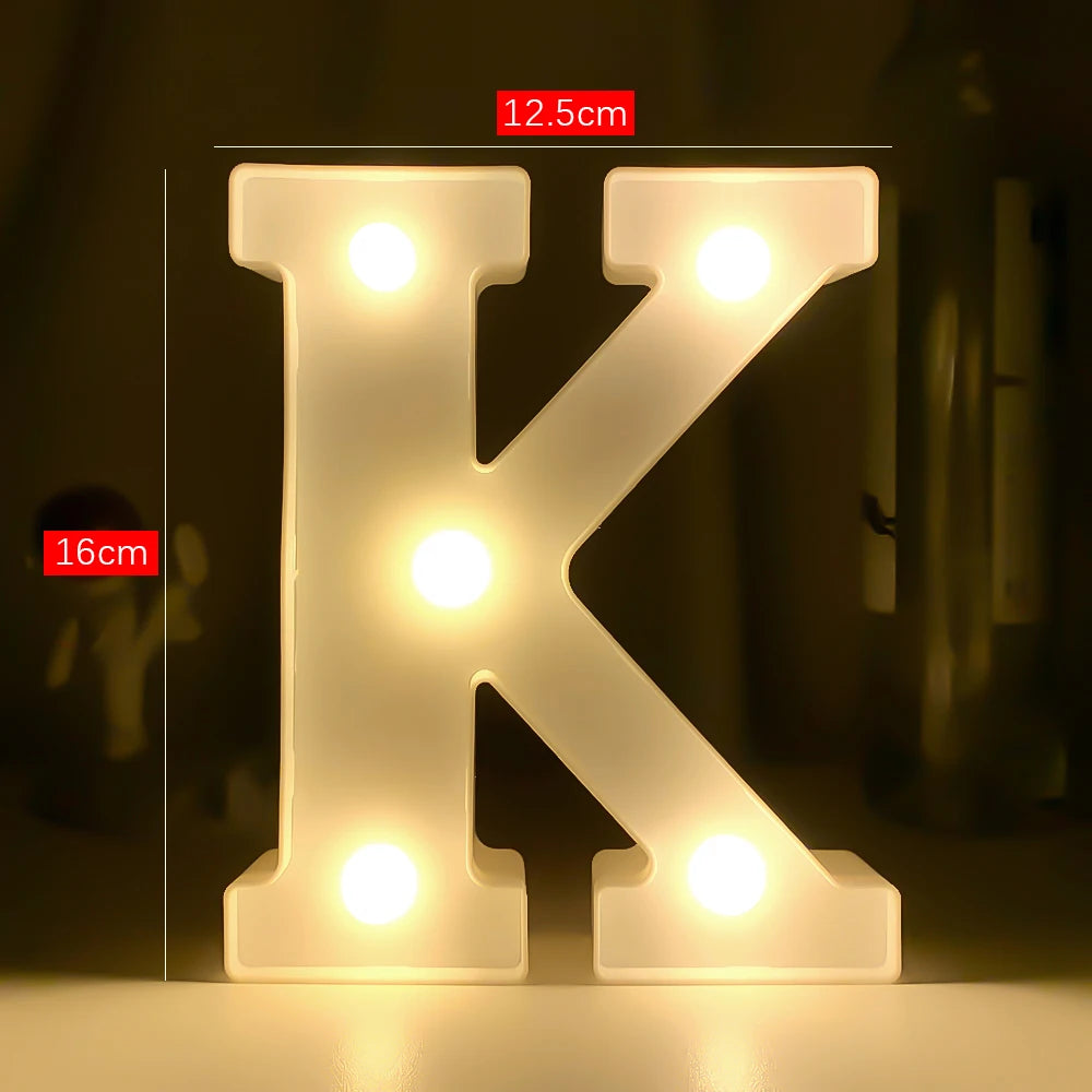 Creative Luminous Letter Night Light | Battery-Powered LED Decor for Parties detail view