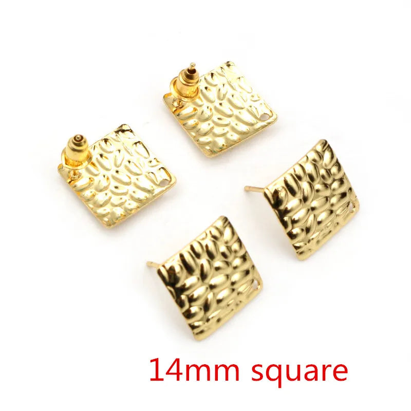 20pcs 316 Stainless Steel Gold Color Geometric Earring Stud Earring Posts Connector f lifestyle view