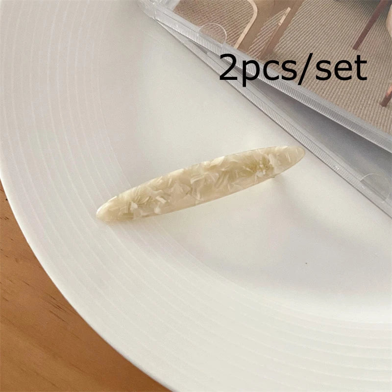 2pcs/set Acetate Hair Clips Hollowed Oval Geometric Barrettes Side Pins Hairpin Women Hair Accessories