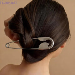 【Xia2】Large Safety Pin Metal Hair Claws Barrettes For Women Girls Hair Accessories Hairclips Hairpins Headwear Gifts{S}