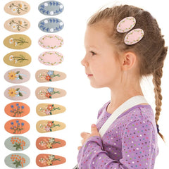 Hand Embroidered Floral BB Hair Clips Soft Fabric Non Slip Hair Barrettes Little Girls Daily Picnic Party Photo Hair Accessories