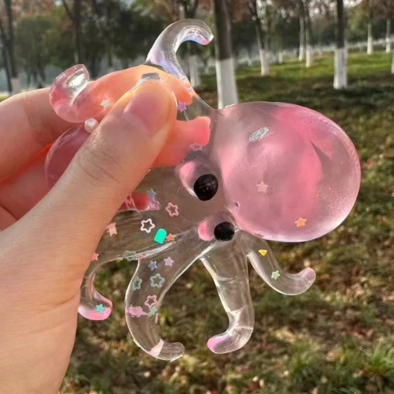 Squishy Ocean Octopus Squeeze Fidget Toy Simulation Stress Relief Slow Rebound Toy Can close-up view