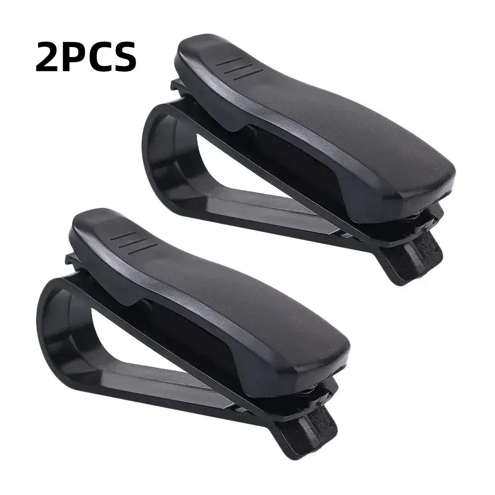 Car Sun Visor Glasses Clip Holder 2PCS Black detail view