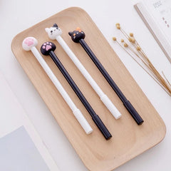 10pcs/batch Kawaii Cat Gel Signature Pen Cute Claw Stylos Black Ink for Hand Account Wri detail view