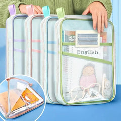 Stationery Storage Bag Double-layer Mesh Zipper Bag Large Capacity Organizer Folders School Office