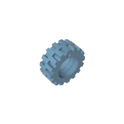 Gobricks GDS-1071 Tire 15mm D. x 6mm Offset Tread Small | Compatible Building Block additional angle