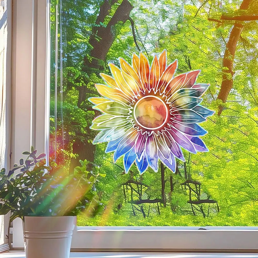 Sunflower Window Decals | Rainbow Maker Self-Adhesive Wall Stickers alternate view